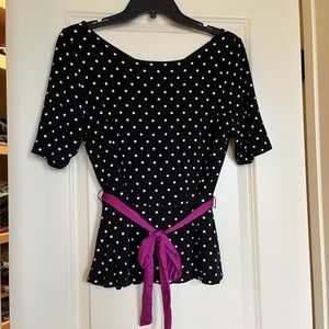White House Black Market Small Polka Dot Blouse